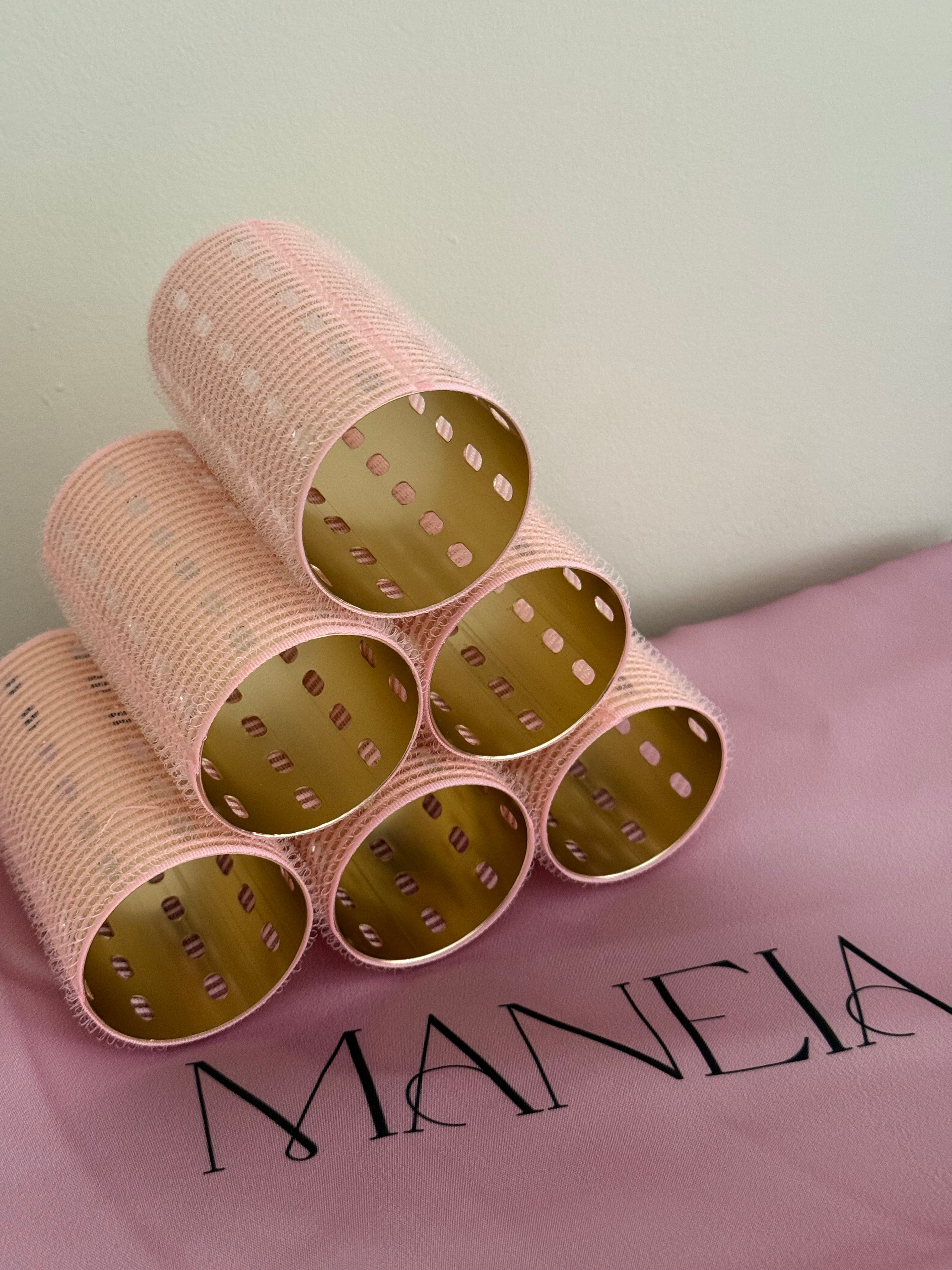 Pink and Gold roller set